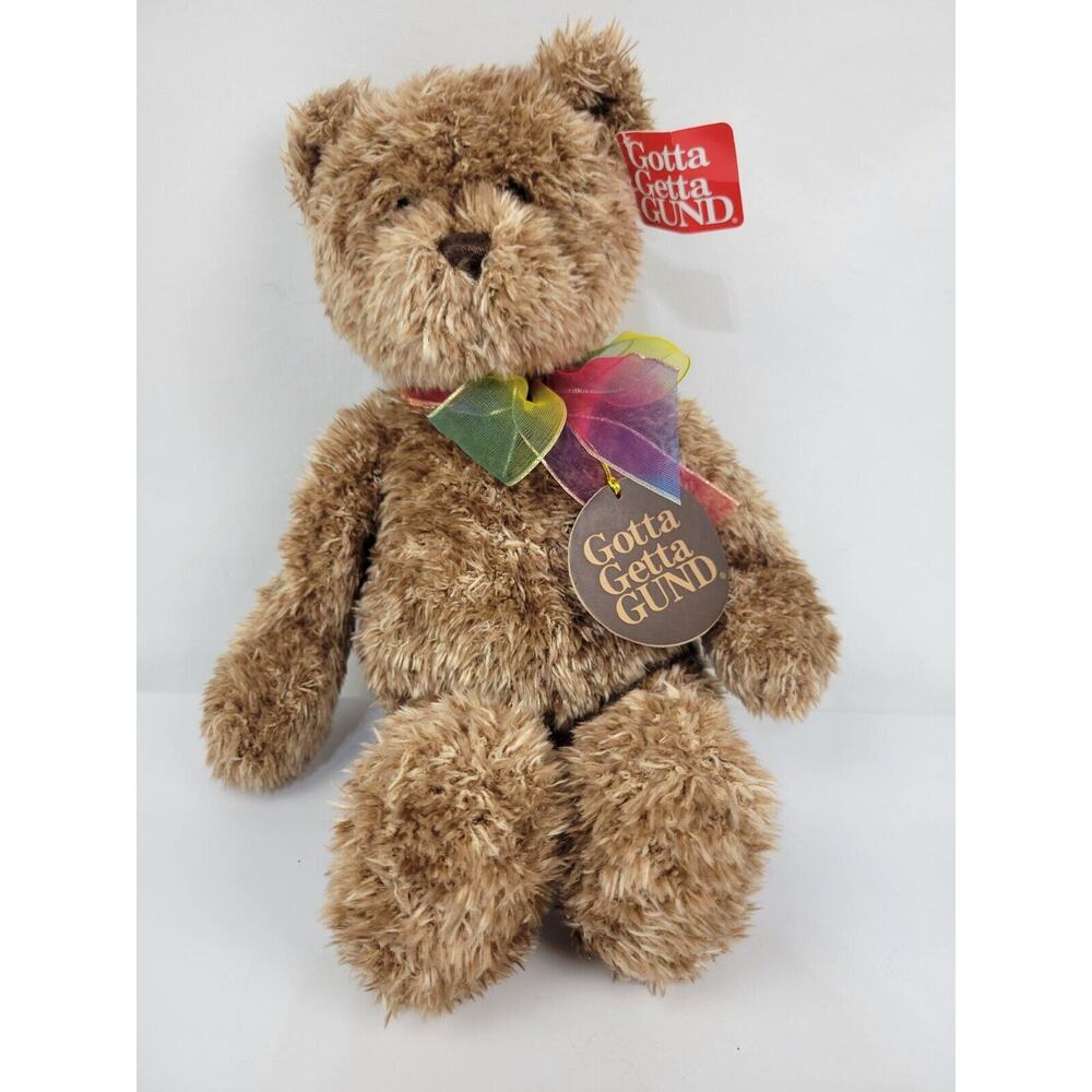 Gund Bearessence Brown Plush Teddy Bear 15” Rainbow Pride 4890 with Tags
